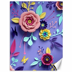 3d Flowers Pattern Flora Background Canvas 36  X 48  by Bedest