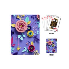 3d Flowers Pattern Flora Background Playing Cards Single Design (mini) by Bedest