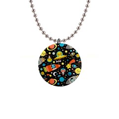 Space Pattern 1  Button Necklace by Bedest