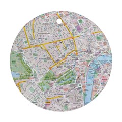 London City Map Ornament (round) by Bedest