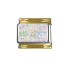 London City Map Gold Trim Italian Charm (9mm) by Bedest