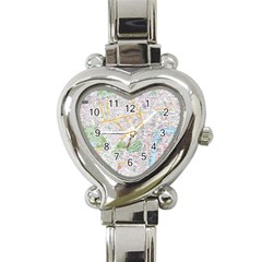 London City Map Heart Italian Charm Watch by Bedest