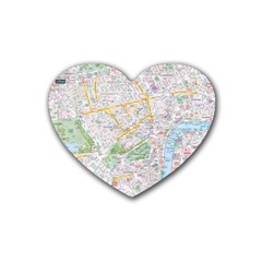 London City Map Rubber Coaster (heart) by Bedest