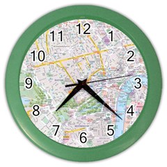 London City Map Color Wall Clock by Bedest