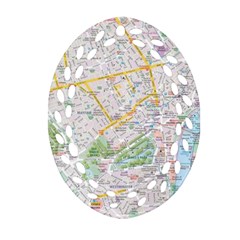 London City Map Ornament (oval Filigree) by Bedest