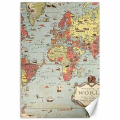 Vintage Old Antique World Map Canvas 12  X 18  by Bedest