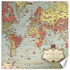 Vintage Old Antique World Map Canvas 16  X 16  by Bedest