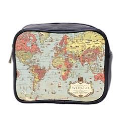 Vintage Old Antique World Map Mini Toiletries Bag (two Sides) by Bedest