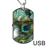 Peacock Feathers Dog Tag USB Flash (Two Sides) Back