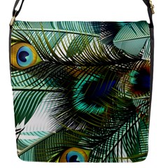 Peacock Feathers Flap Closure Messenger Bag (S)