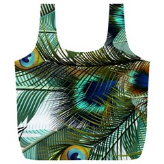 Peacock Feathers Full Print Recycle Bag (xxl) by Bedest