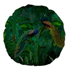 Peacock Paradise Jungle Large 18  Premium Round Cushions