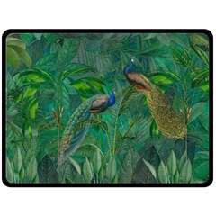 Peacock Paradise Jungle Two Sides Fleece Blanket (large) by Bedest