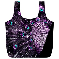 Purple Peacock Full Print Recycle Bag (xxxl) by Bedest