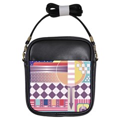 Abstract Shapes Colors Gradient Girls Sling Bag by Ravend