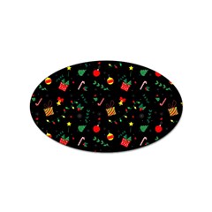 Christmas Pattern Texture Colorful Wallpaper Sticker Oval (10 Pack) by Ravend