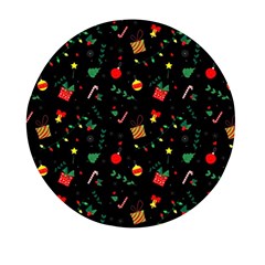 Christmas Pattern Texture Colorful Wallpaper Mini Round Pill Box