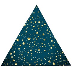 Star Golden Pattern Christmas Design White Gold Wooden Puzzle Triangle