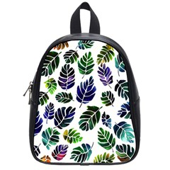 Leaves Watercolor Ornamental Decorative Design School Bag (small)