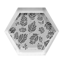 Leaves Watercolor Ornamental Decorative Design Hexagon Wood Jewelry Box