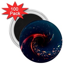 Fluid Swirl Spiral Twist Liquid Abstract Pattern 2 25  Magnets (100 Pack) 