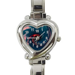 Fluid Swirl Spiral Twist Liquid Abstract Pattern Heart Italian Charm Watch