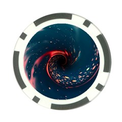 Fluid Swirl Spiral Twist Liquid Abstract Pattern Poker Chip Card Guard by Ravend