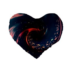 Fluid Swirl Spiral Twist Liquid Abstract Pattern Standard 16  Premium Flano Heart Shape Cushions by Ravend