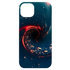 Fluid Swirl Spiral Twist Liquid Abstract Pattern Iphone 14 Plus Black Uv Print Case by Ravend