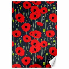 Background Poppies Flowers Seamless Ornamental Canvas 20  X 30 