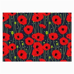 Background Poppies Flowers Seamless Ornamental Large Glasses Cloth