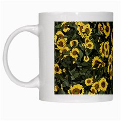 Sunflowers Yellow Flowers Flowers Digital Drawing White Mug by Ravend