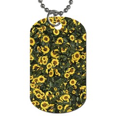 Sunflowers Yellow Flowers Flowers Digital Drawing Dog Tag (two Sides) by Ravend