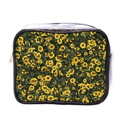 Sunflowers Yellow Flowers Flowers Digital Drawing Mini Toiletries Bag (one Side) by Ravend