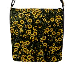 Sunflowers Yellow Flowers Flowers Digital Drawing Flap Closure Messenger Bag (l)