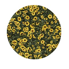 Sunflowers Yellow Flowers Flowers Digital Drawing Mini Round Pill Box by Ravend