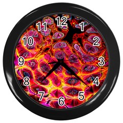 Fractal Black Texture Wallpaper Art Design Wall Clock (black)