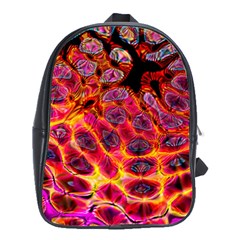 Fractal Black Texture Wallpaper Art Design School Bag (large)