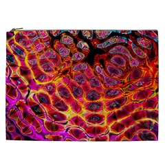 Fractal Black Texture Wallpaper Art Design Cosmetic Bag (xxl)