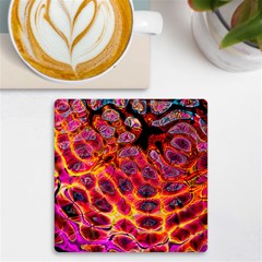 Fractal Black Texture Wallpaper Art Design Uv Print Square Tile Coaster 