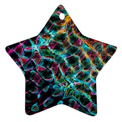 Fractal Abstract Waves Background Wallpaper Star Ornament (two Sides) by Ravend