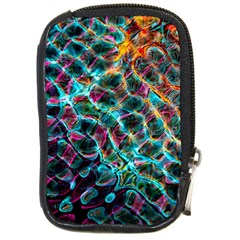 Fractal Abstract Waves Background Wallpaper Compact Camera Leather Case