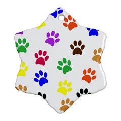 Pawprints-paw-prints-paw-animal Snowflake Ornament (two Sides)