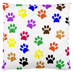 Pawprints-paw-prints-paw-animal Large Premium Plush Fleece Cushion Case (two Sides)