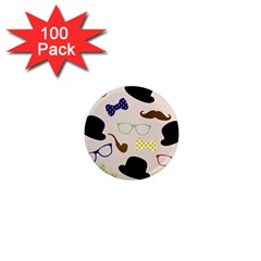 Moustache-hat-bowler-bowler-hat 1  Mini Magnets (100 Pack) 