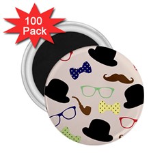 Moustache-hat-bowler-bowler-hat 2 25  Magnets (100 Pack) 