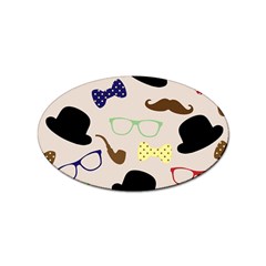 Moustache-hat-bowler-bowler-hat Sticker Oval (100 Pack) by Ravend