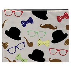 Moustache-hat-bowler-bowler-hat Cosmetic Bag (xxxl) by Ravend