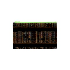 Old Bookshelf Orderly Antique Books Cosmetic Bag (xs) by Ravend