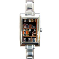 Assorted Title Of Books Piled In The Shelves Assorted Book Lot Inside The Wooden Shelf Rectangle Italian Charm Watch